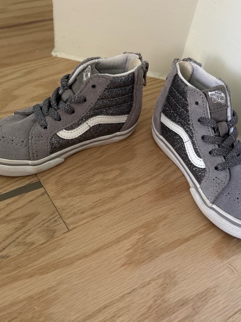 Vans Kids Gray Glitter High-Top Sneakers